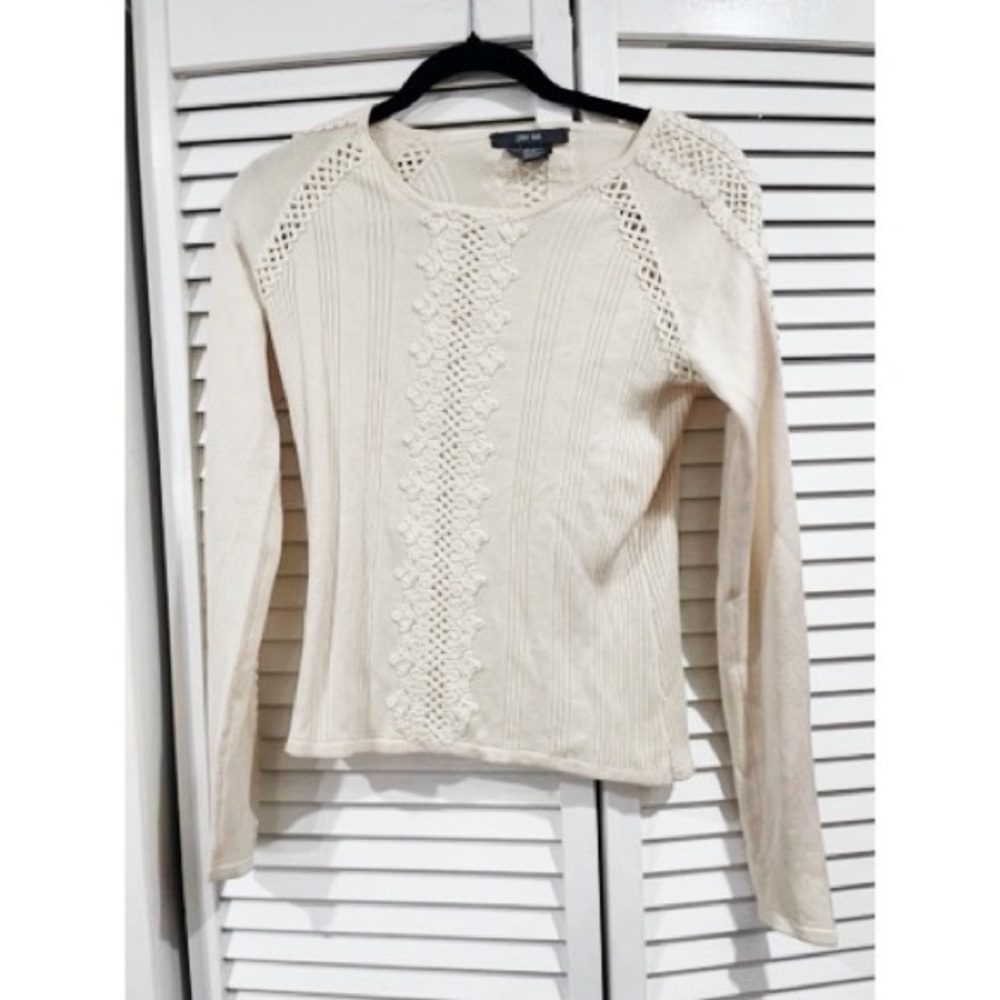 Per Se Knitted White Sweater